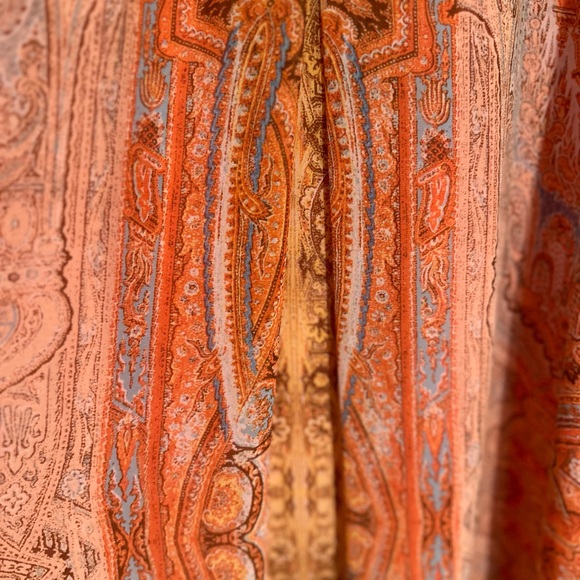 Soho Apparel Boho Maxi Dress Size 8 Orange Paisley Sleeveless - Picture 6 of 13